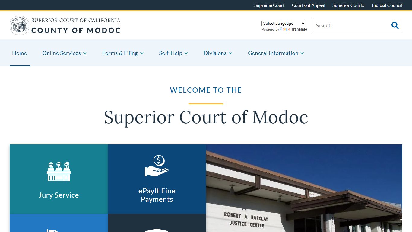 Home | Superior Court of California | County of Modoc