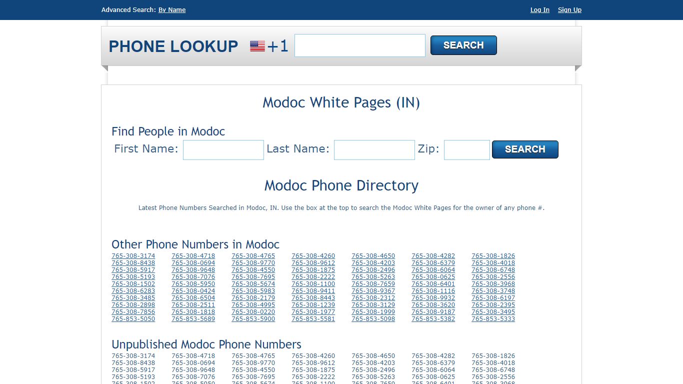 Modoc White Pages - Modoc Phone Directory Lookup