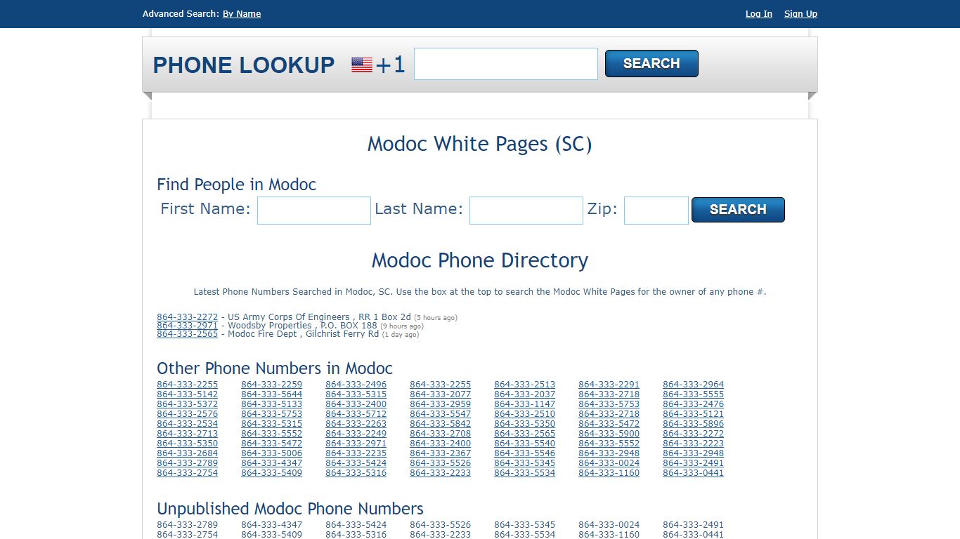 Modoc White Pages - Modoc Phone Directory Lookup